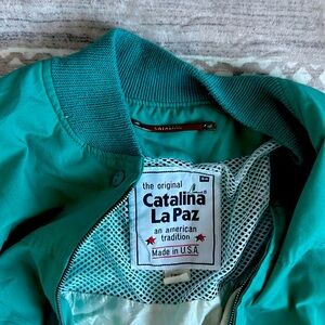 Teal Vintage LA PAZ By CATALINA Full Zip Bomber Windbreaker Men’s large long